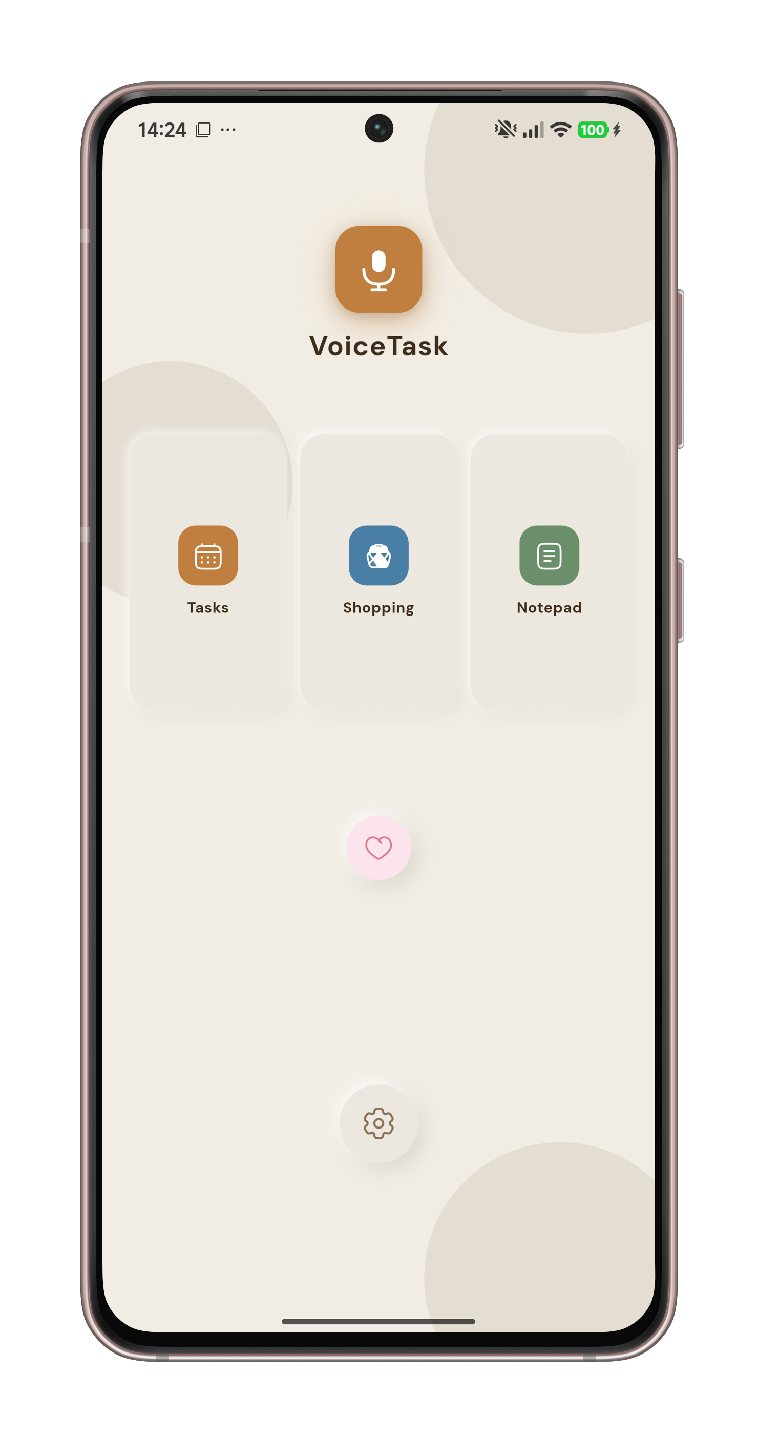 VoiceTask home
